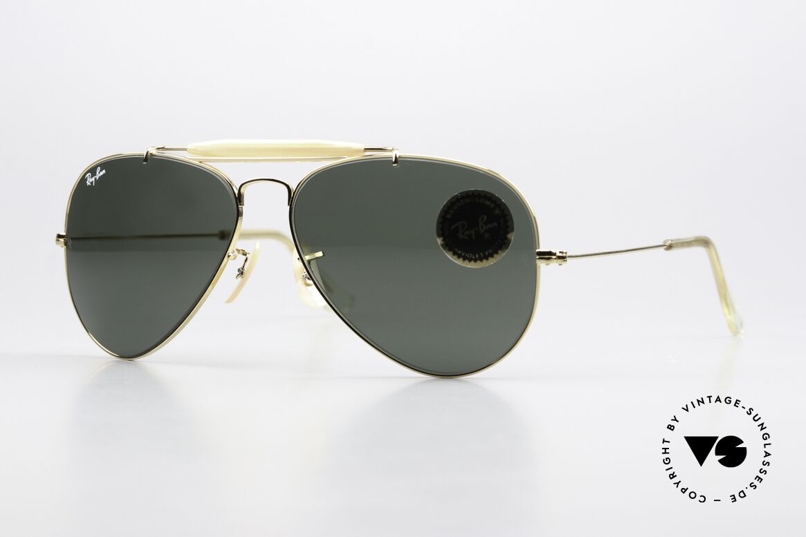 Ray Ban Outdoorsman USA Aviator Sonnenbrille, legendäre Ray-Ban USA B&L Pilotensonnenbrille, Passend für Herren und Damen