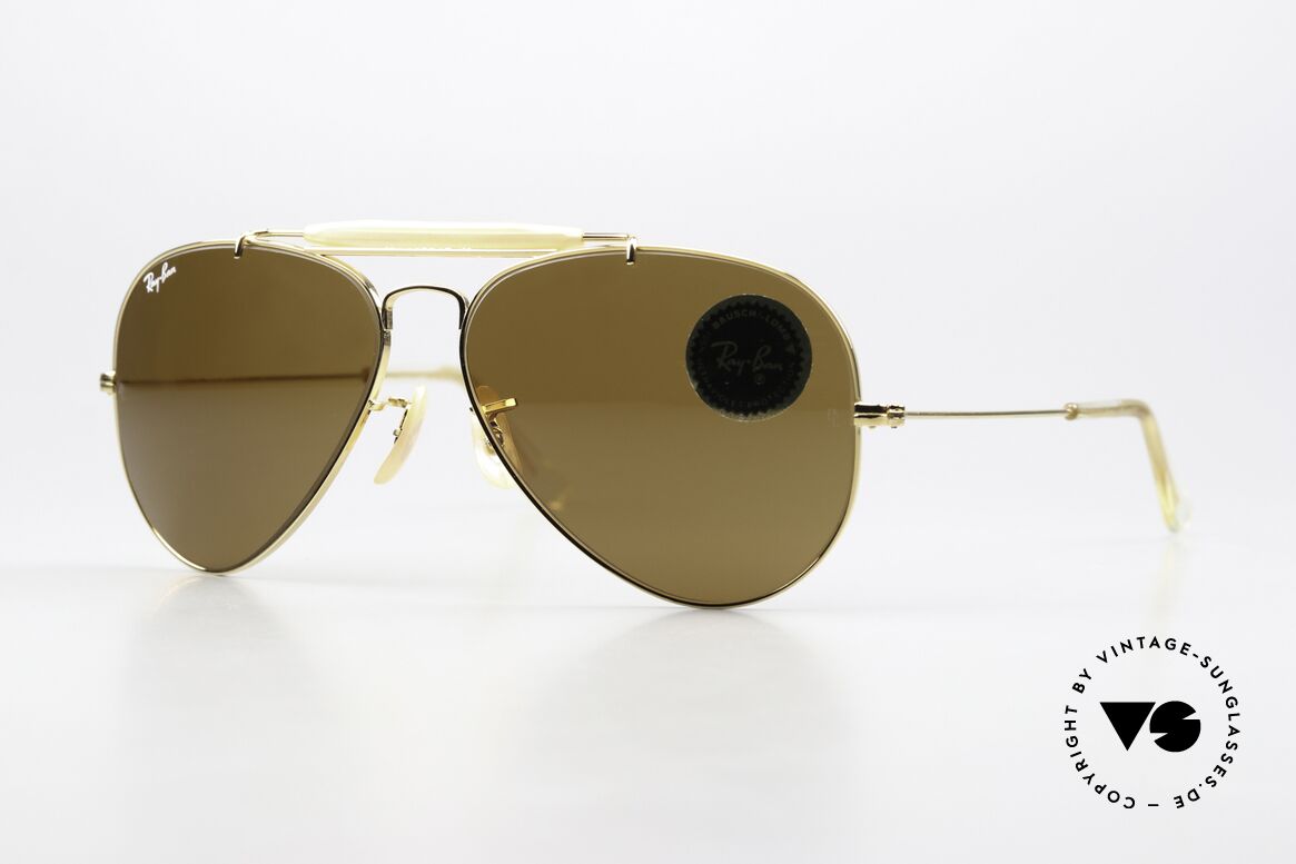 Ray Ban Outdoorsman Klassiker In 58mm Größe, legendäre Ray-Ban USA B&L Pilotensonnenbrille, Passend für Herren und Damen