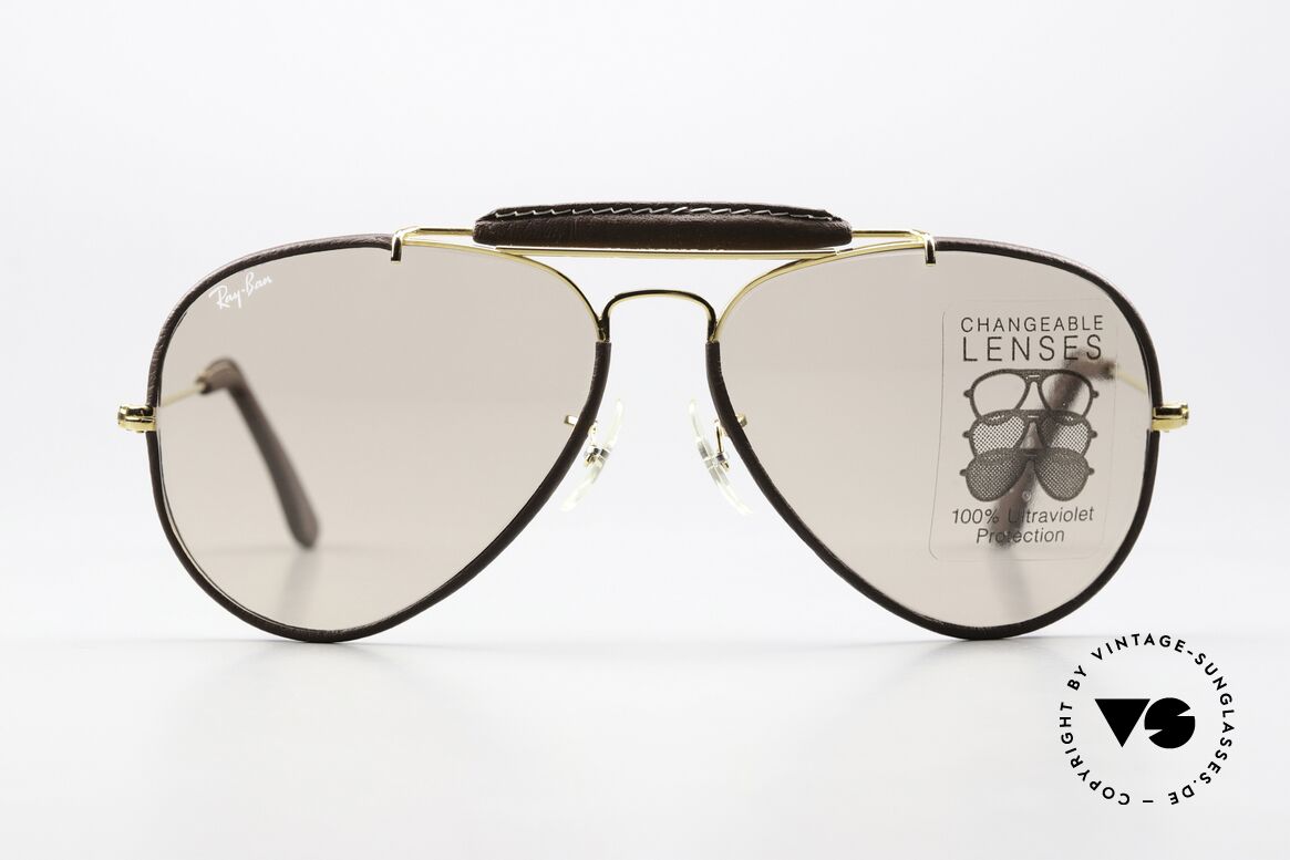 Ray Ban Outdoors Leathers Lederbrille 58mm Automatikglas, Leather Edition von Bausch&Lomb, Modell L9970, Passend für Herren und Damen