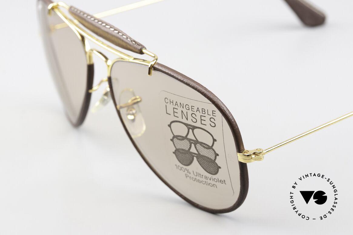 Ray Ban Outdoors Leathers Lederbrille 58mm Automatikglas, unberührtes, ungetragenes 80er Exemplar mit OVP, Passend für Herren und Damen