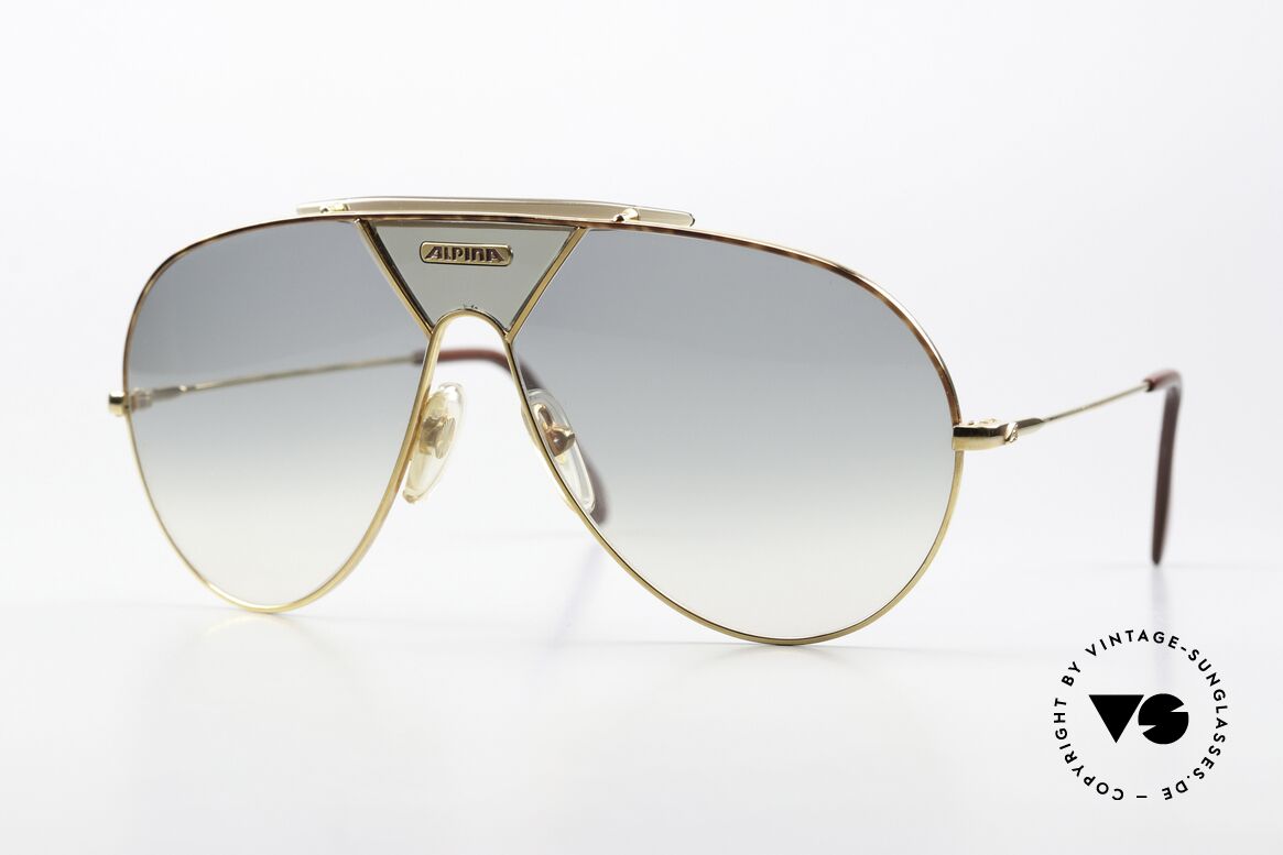 Alpina TR4 Miami Vice Sonnenbrille 80er, legendäre Alpina 80er Sonnenbrille in Tropfenform, Passend für Herren