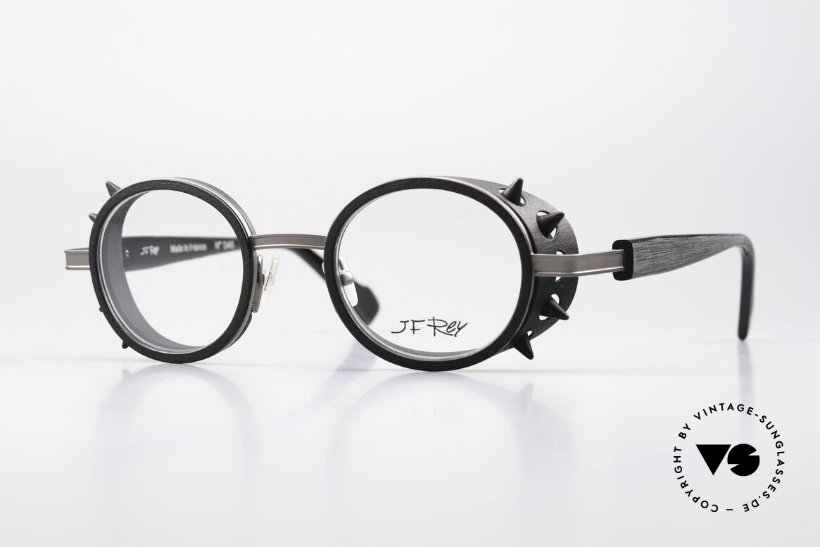 JF Rey Blackstorm Industrial Steampunk Design, J.F. Rey Brille, Mod. Blackstorm, c. 0005, Gr. 45-22, Passend für Herren und Damen