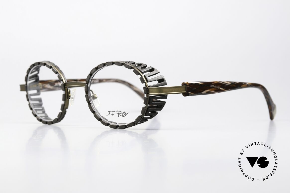 JF Rey New Black Hingucker Damenbrille, color 4343 = "khaki / new black"; wirklich unique, Passend für Damen