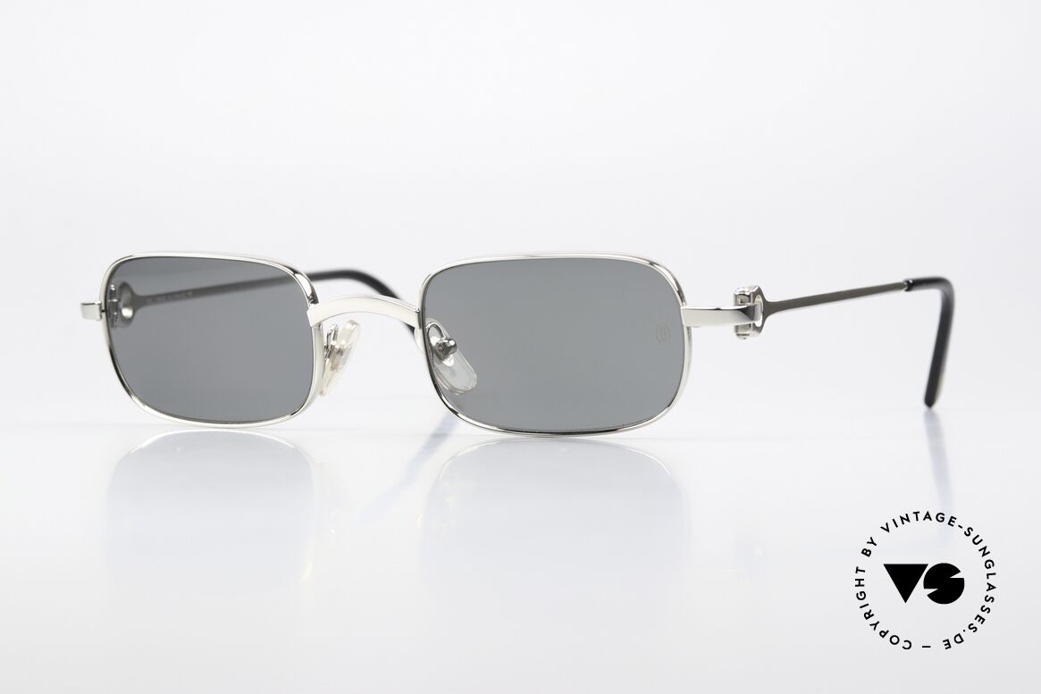 Cartier Dreamer - M 90er Platin Sonnenbrille, rare Cartier Luxus vintage Sonnenbrille von 1999, Passend für Herren und Damen