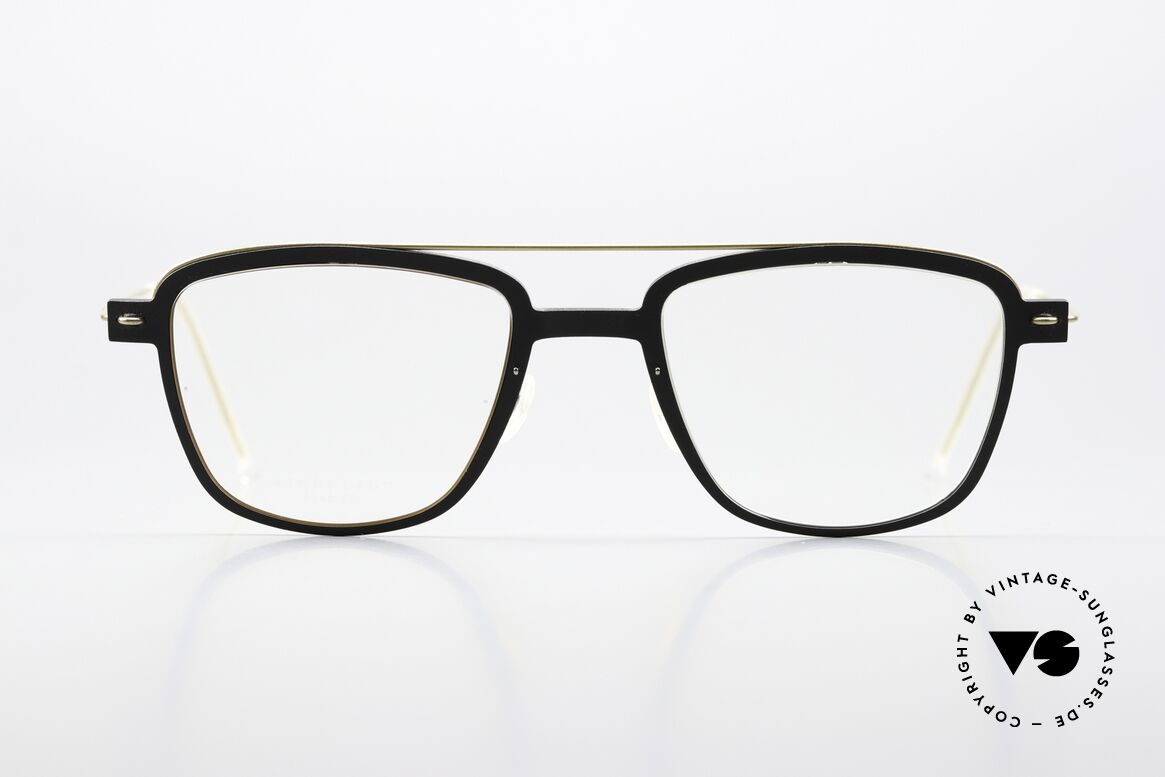 Lindberg 6546 NOW Mattschwarz Und Mattgold, Aviator Lindberg Brille aus der NOW bzw. N.O.W. Serie, Passend für Herren