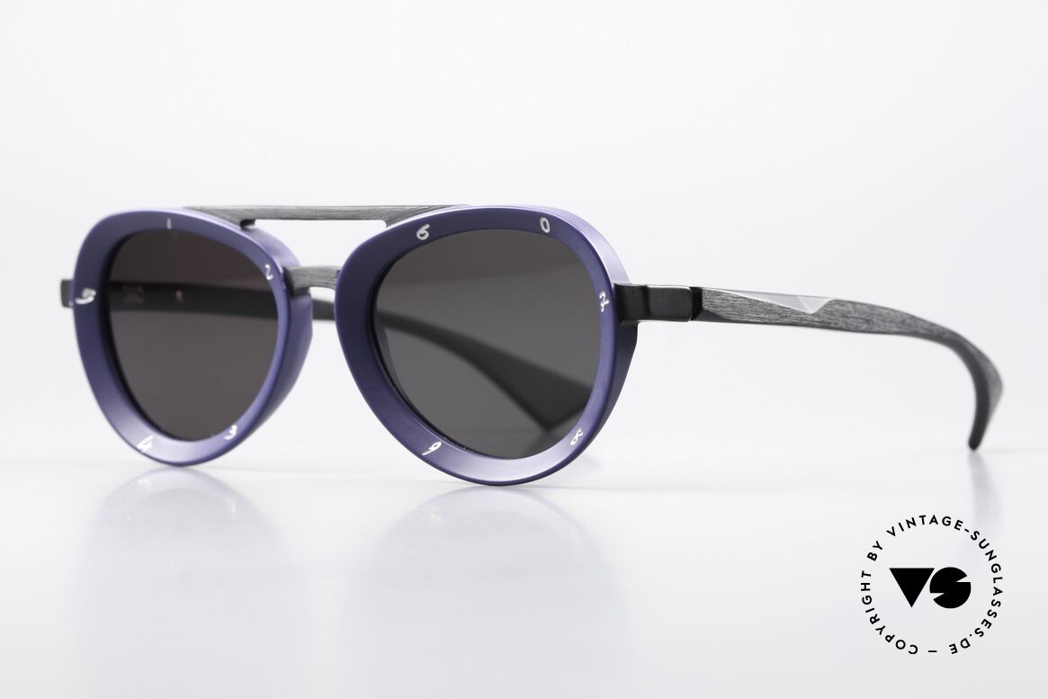 Piero Massaro 373 Mattschwarz Und Mattblau, eine außergewöhnlich interessante Unisexbrille, Passend für Herren und Damen