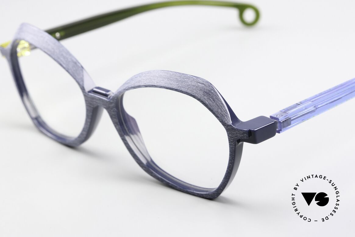 Piero Massaro 912 Edle Damen Designerbrille, Rahmen in den Farben blau-indigo-grün col. 575, Passend für Damen