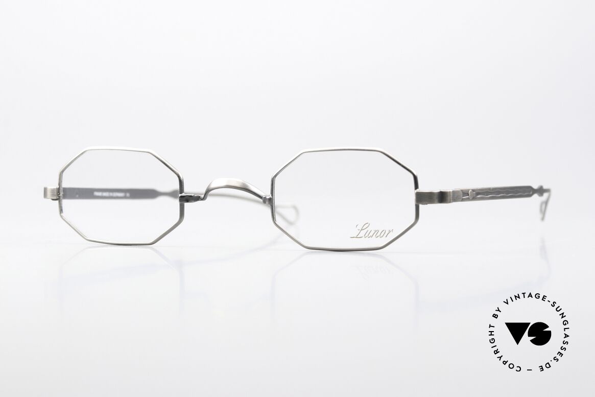 Lunor MT21 AS Achteckige Brille Antik Silber, achteckige LUNOR Brille aus der Titan-MT Serie, Passend für Herren und Damen