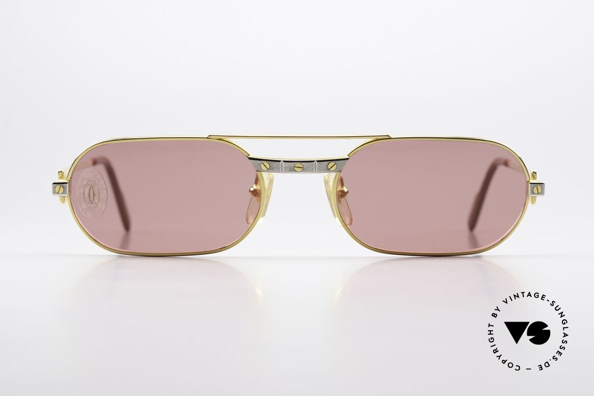 Cartier MUST Santos - M David Bowie 80er Brille, hier mit dem SANTOS Dekor in M Größe 55°20, 140, Passend für Herren