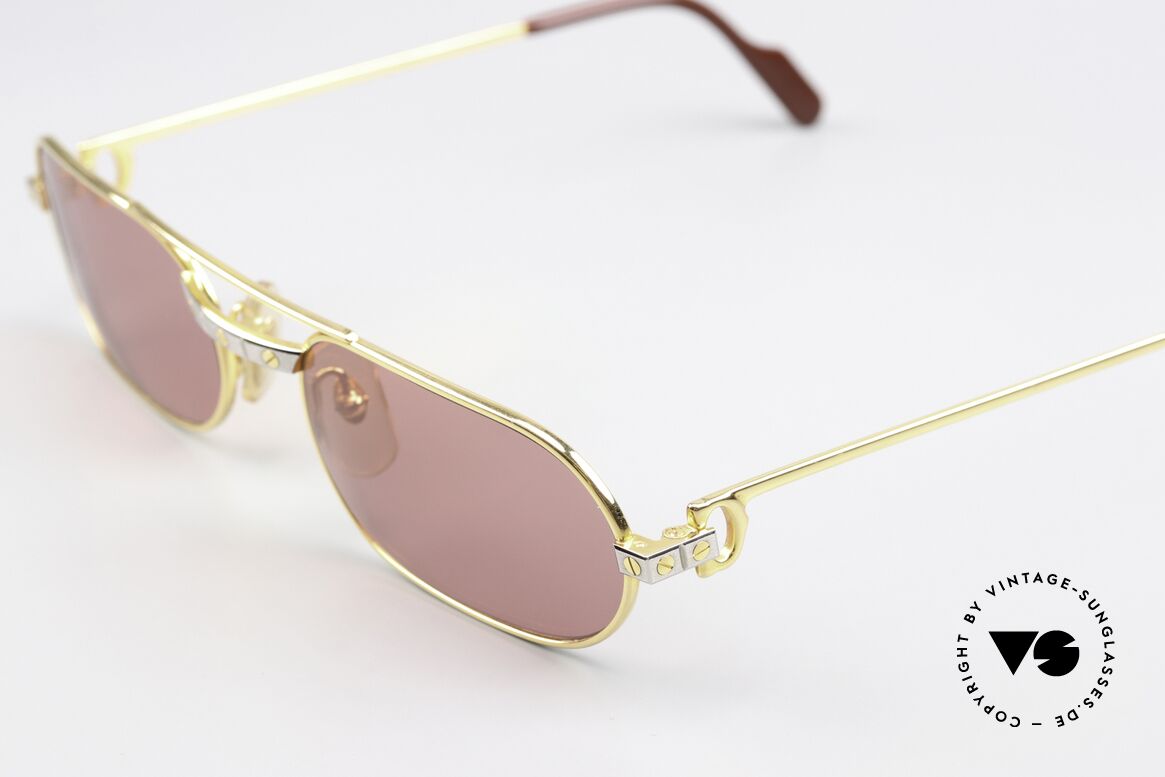 Cartier MUST Santos - M David Bowie 80er Brille, 22kt vergoldet (wie alle alten Cartier Luxus-Brillen), Passend für Herren