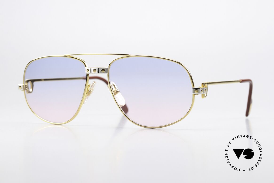 Cartier Romance Santos - M Gläser in Babyblau Zu Pink, vintage Cartier Luxus-Sonnenbrille; Modell ROMANCE, Passend für Herren und Damen