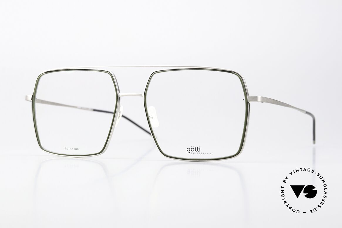Götti Drake XL Titanium Herrenbrille, Götti, Goetti Brille Drake, c. SLB-Moss, Gr. 57/17, Passend für Herren
