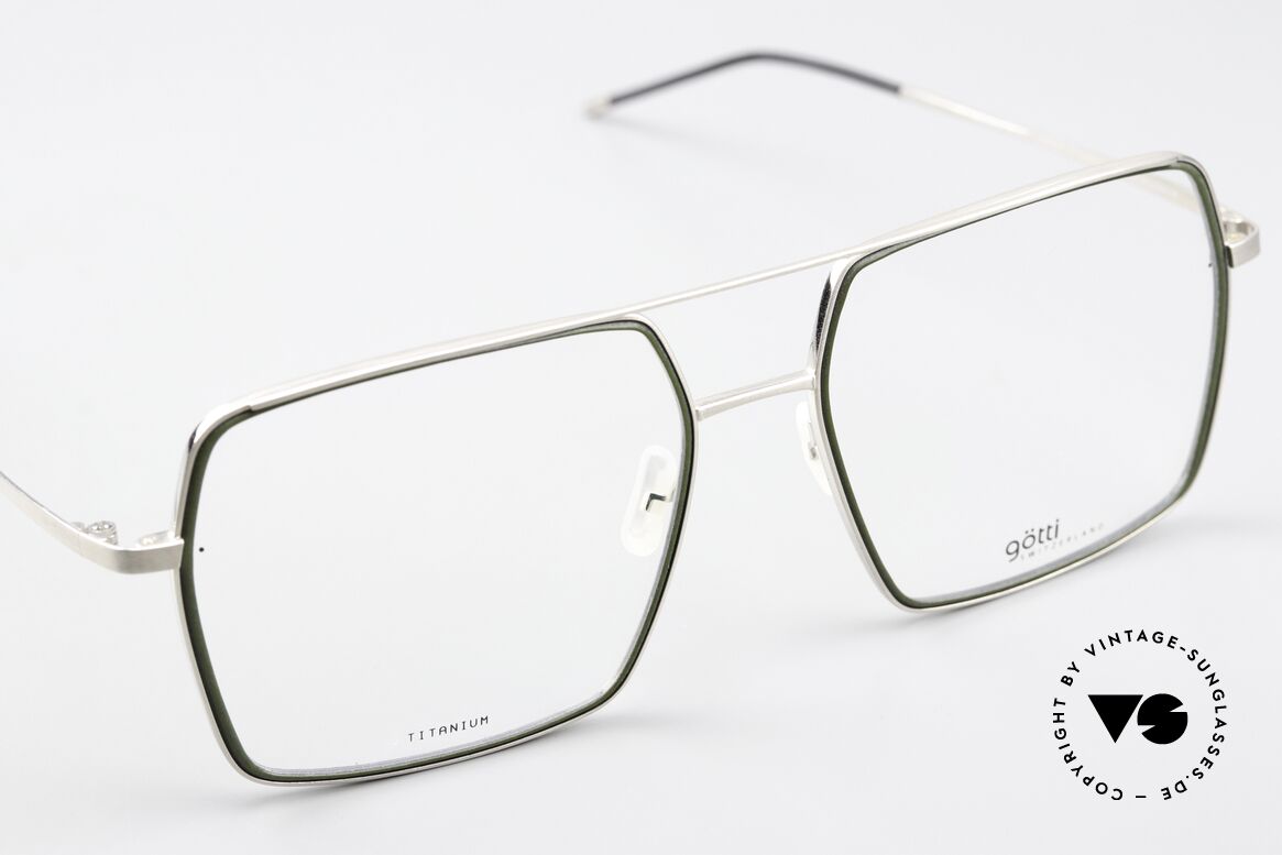 Götti Drake XL Titanium Herrenbrille, ungetragenes Designerstück inkl. Götti Hartetui, Passend für Herren