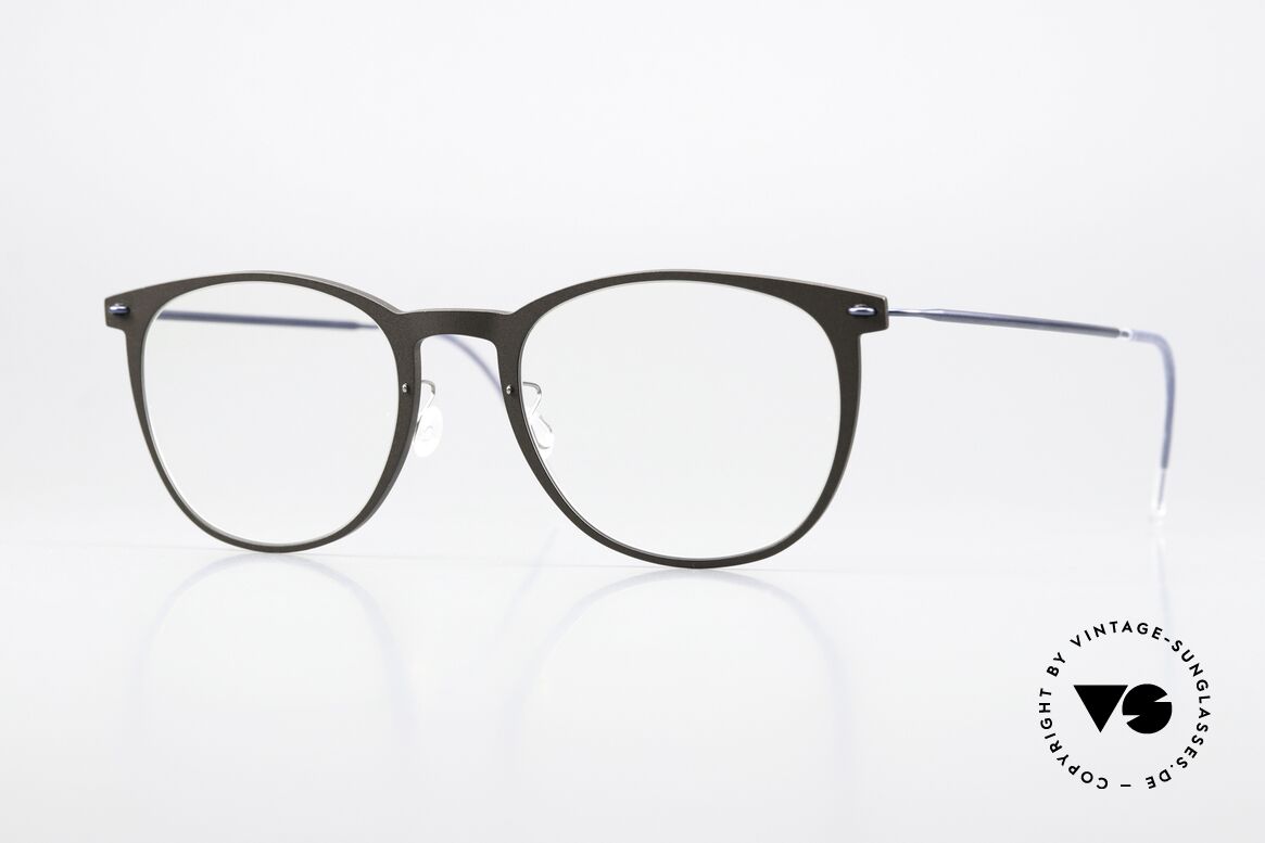 Lindberg 6529 51 NOW Braungrau Und Dunkelblau, Panto Lindberg Brille aus der NOW bzw. N.O.W. Serie, Passend für Damen