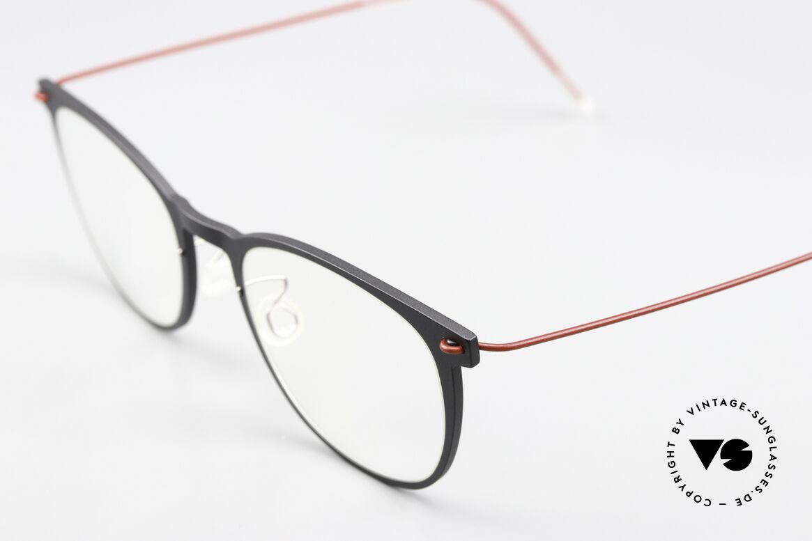 Lindberg 6529 47 NOW Mattschwarz Und Dunkelrot, sehr hochwertiges Compositematerial mit Titanbügeln, Passend für Damen