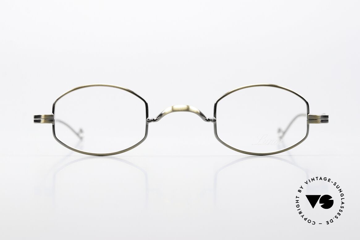 Lunor II 02 Kleine Brille in Antik Gold, sehr kleine Lunor Brille in antik gold (Gr. 37/24), Passend für Herren und Damen