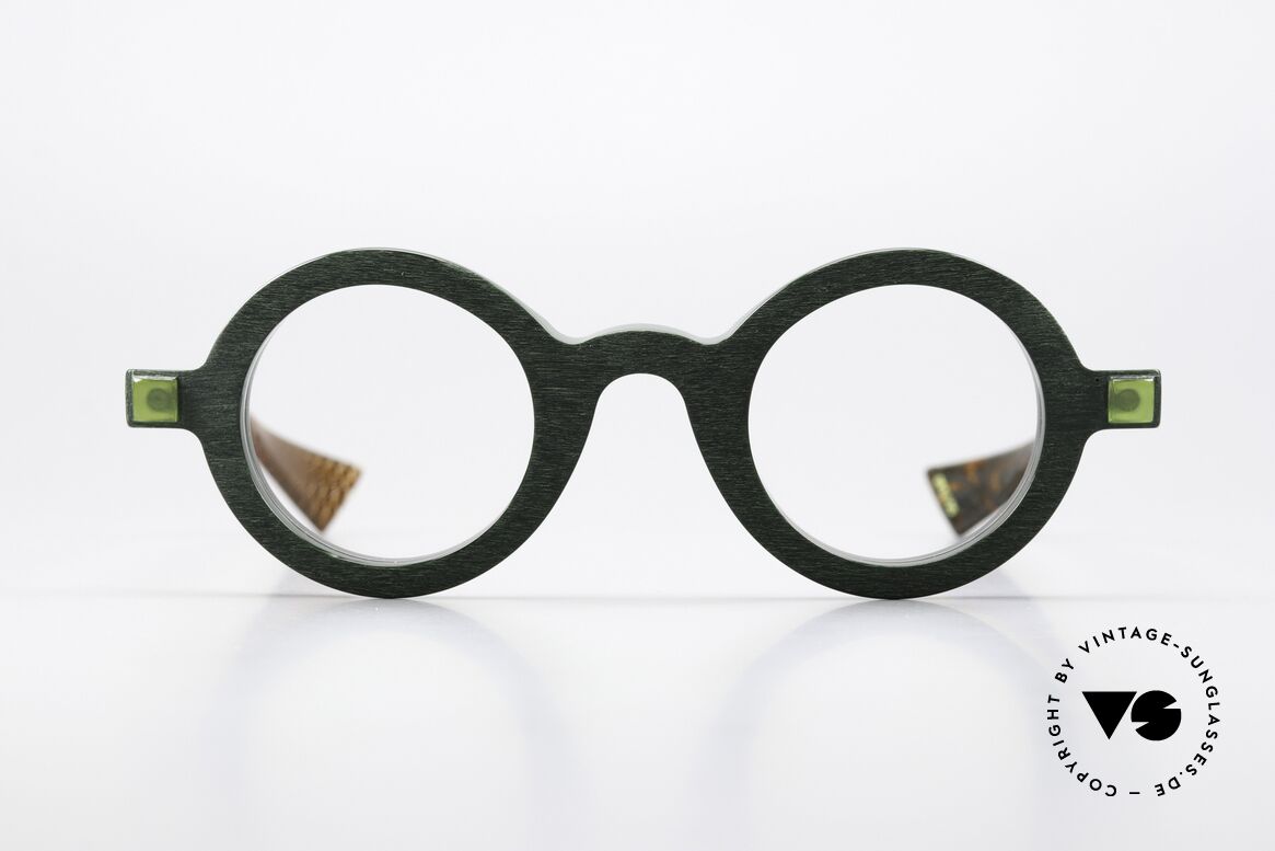 Piero Massaro 905 Massive Runde Designerbrille, sehr massive Designer-Brillenfassung aus Sizilien, Passend für Herren und Damen