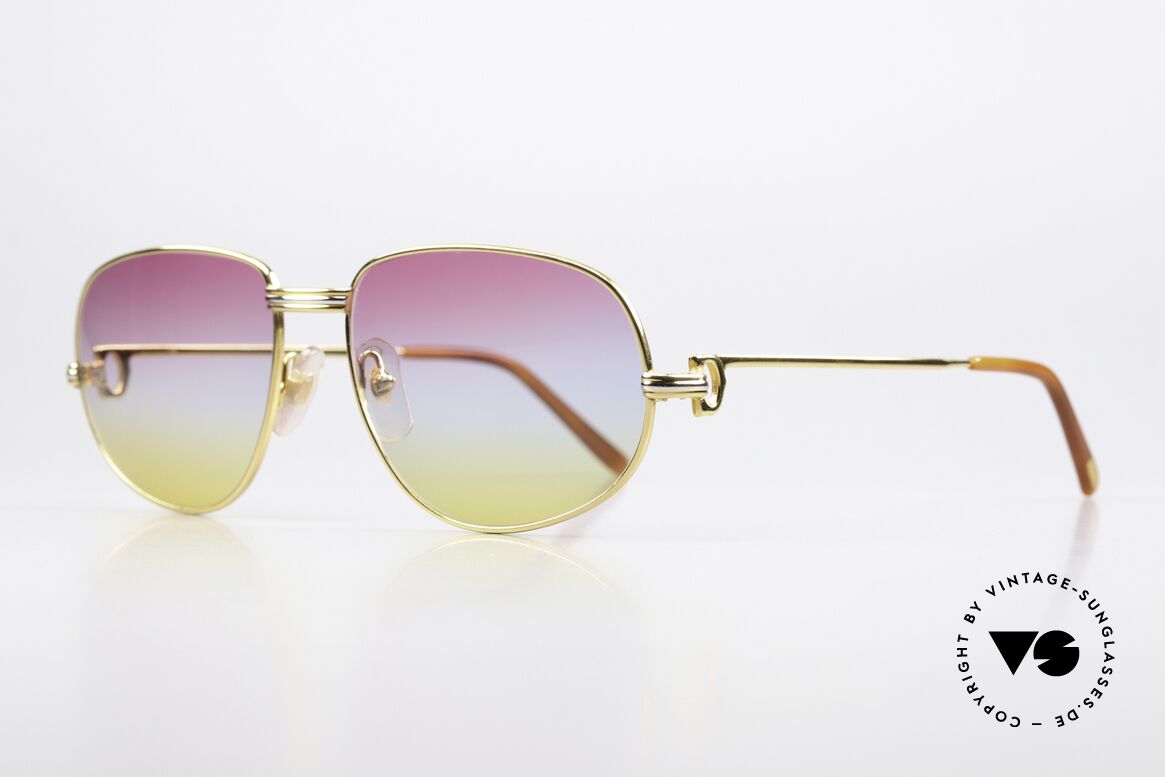Cartier Romance LC - L 80er Brille Sunrise Gläser, dieses Modell mit LC-Dekor & LARGE Größe 58-18, 135, Passend für Herren und Damen