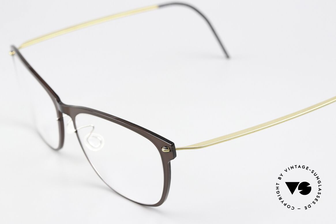 Lindberg 6525 NOW Braun Und Gold In Size 52mm, sehr hochwertiges Compositematerial mit Titanbügeln, Passend für Damen