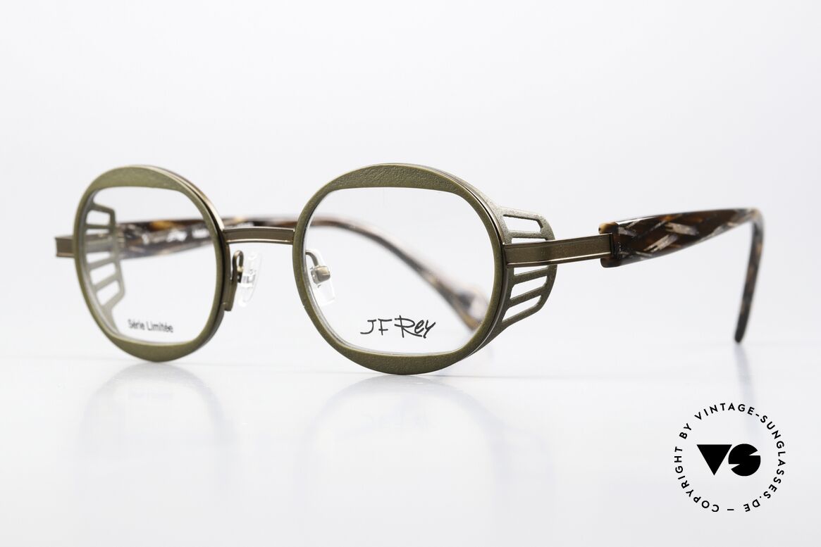 JF Rey Nautinew Designerbrille Limited Edition, Color Code 4343 = Khaki-Grün & Wurzelholz-Optik, Passend für Herren und Damen
