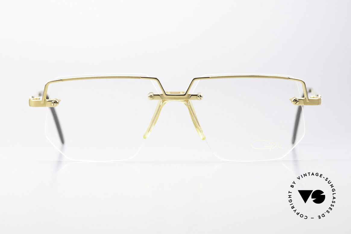 Cazal 742 Vergoldete 90er Vintage Brille, markante CAZAL Designerbrille der 1990er Jahre, Passend für Herren