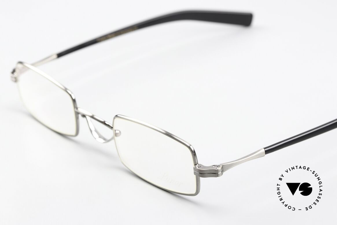 Lunor Swing A 37 Eckige Vintage Lesebrille AS, handgefertigt in Deutschland und mit Acetatbügeln, Passend für Herren