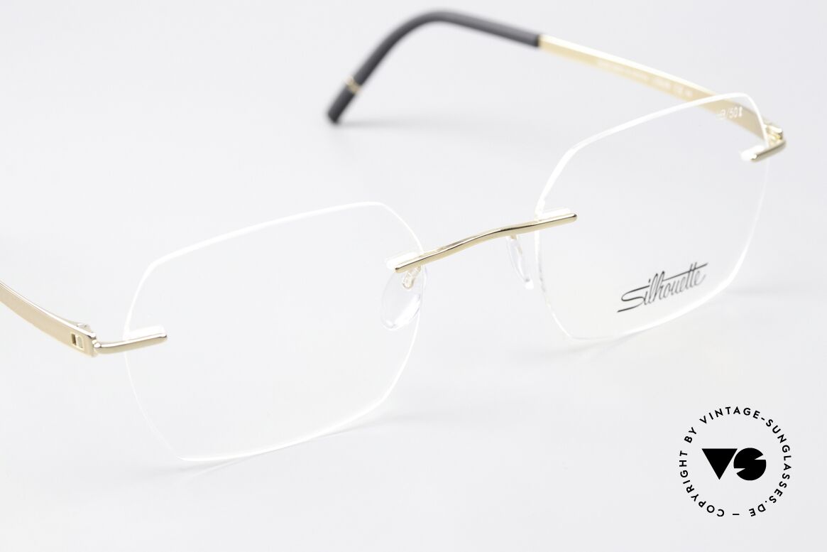 Silhouette 5529 Vergoldete Titaniumbrille, Glasform kann ggf. vom Optiker angepasst werden, Passend für Herren und Damen