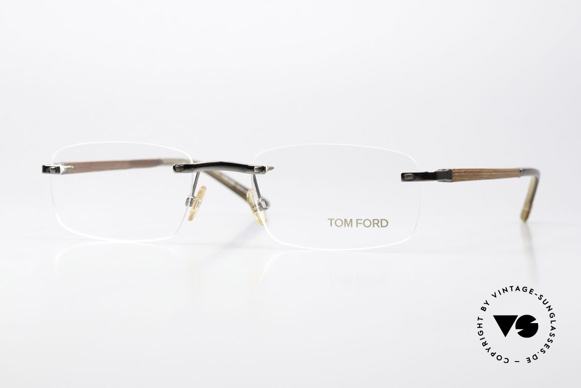 Tom Ford TF5080 Randlose Brille Holzbügel, Tom Ford TF5080, 731, Designer-Brille, Gr. 54-20, Passend für Herren und Damen
