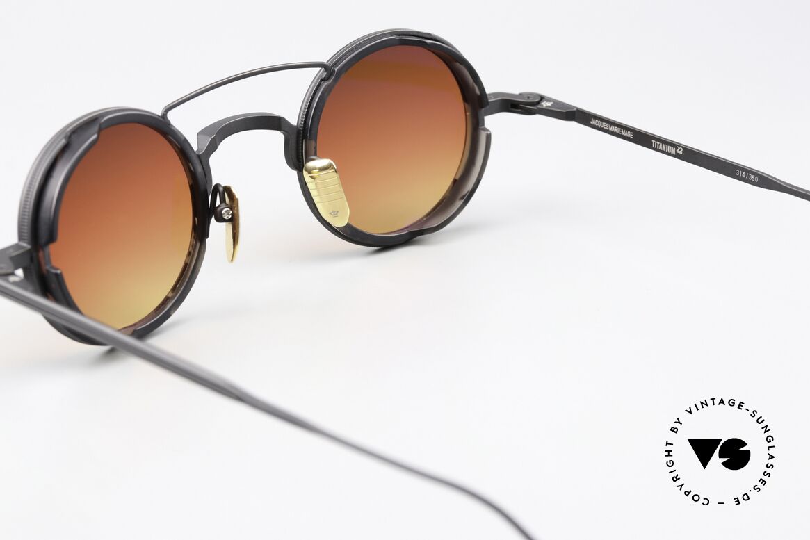 Jacques Marie Mage Ringo 2 Fab Four Inspirierte Brille, genaue Bezeichnung: JMM Ringo 2 Tropic, Mattschwarz, Passend für Herren und Damen