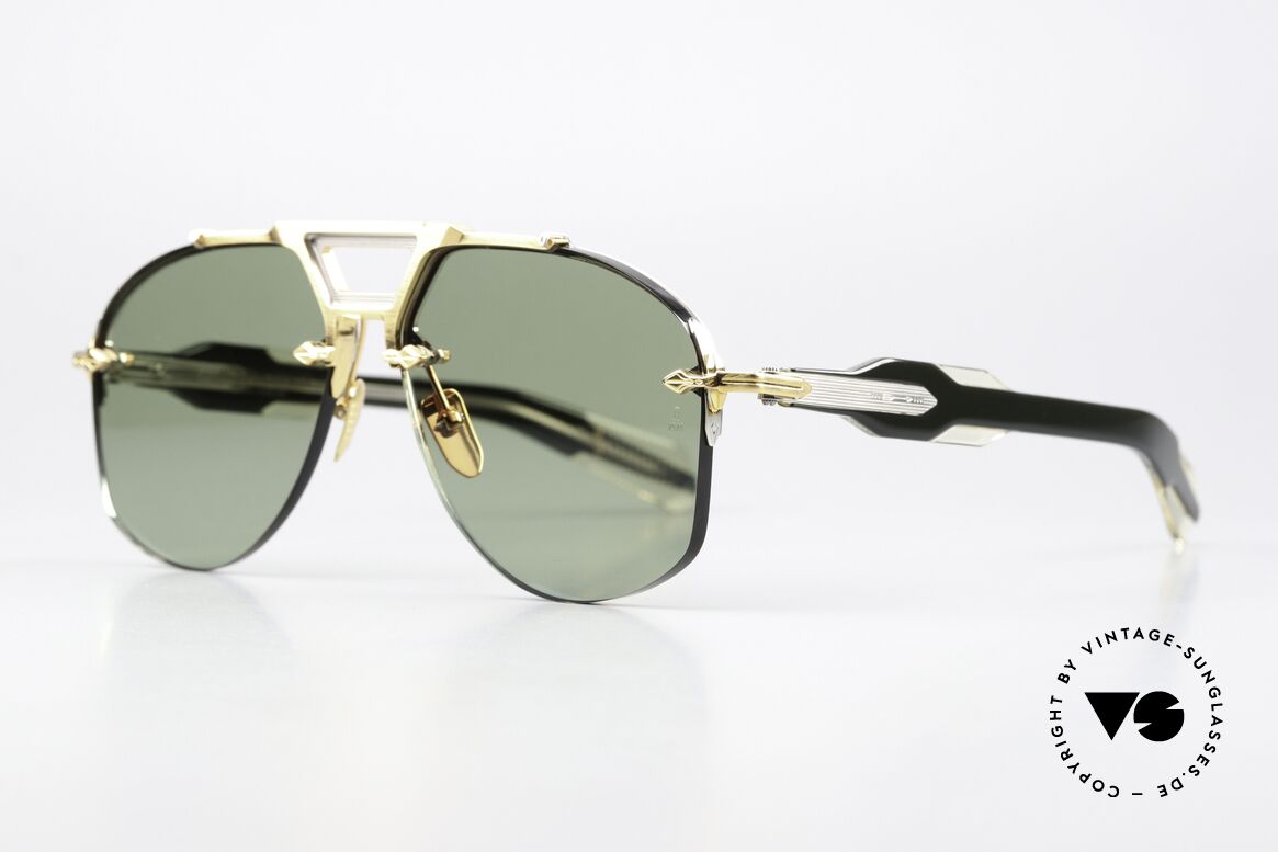 Jacques Marie Mage Alta Randlose Sammler Sonnenbrille, Alta, Gold, Inui vintage green LIMITED, Größe 60/13, Passend für Herren