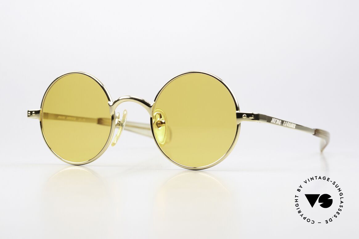 Jean Paul Gaultier 57-0173 Orange Für Die Dämmerung, seltene, runde Jean Paul Gaultier Sonnenbrille, Passend für Herren und Damen
