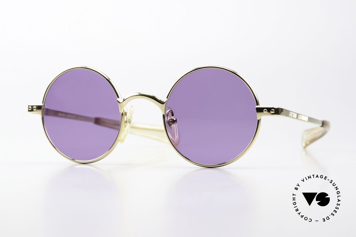 Jean Paul Gaultier 57-0173 Geniale Sonnengläser Violett, seltene, runde Jean Paul Gaultier Sonnenbrille, Passend für Herren und Damen
