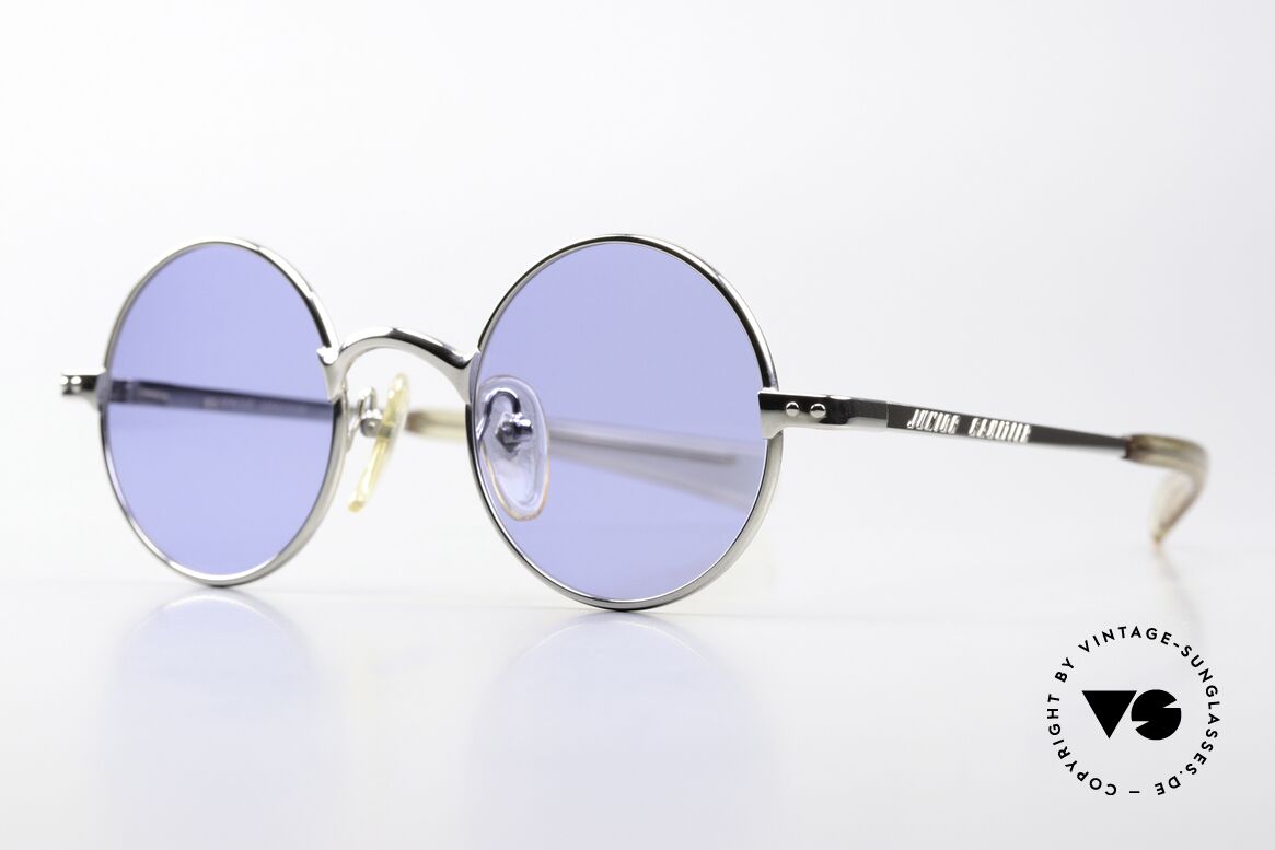 Jean Paul Gaultier 57-0173 Silber Chrome Navy Blue, 1980er TOP-Modell; Sonnengläser in "Navy Blue", Passend für Herren und Damen