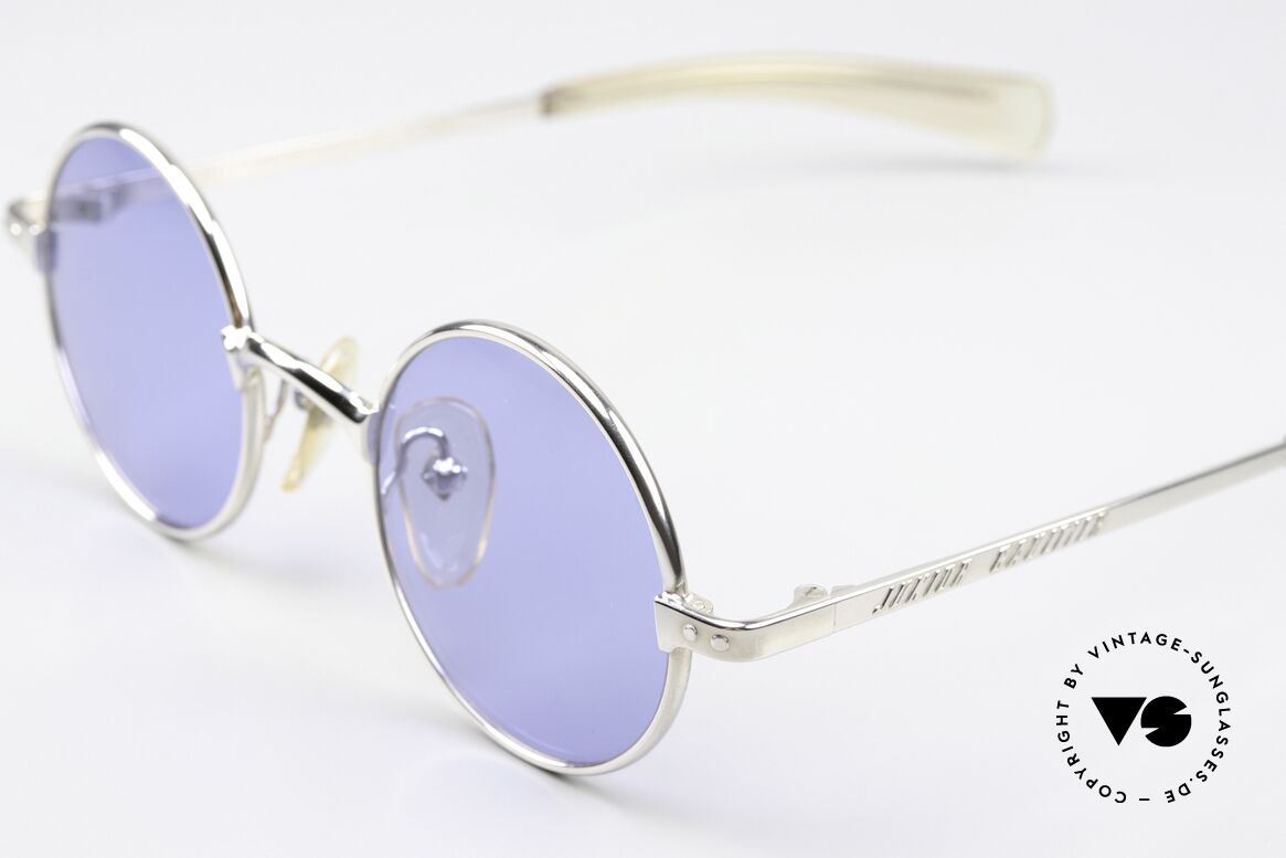 Jean Paul Gaultier 57-0173 Silber Chrome Navy Blue, klassisch rund & "Junior Gaultier" auf den Bügeln, Passend für Herren und Damen