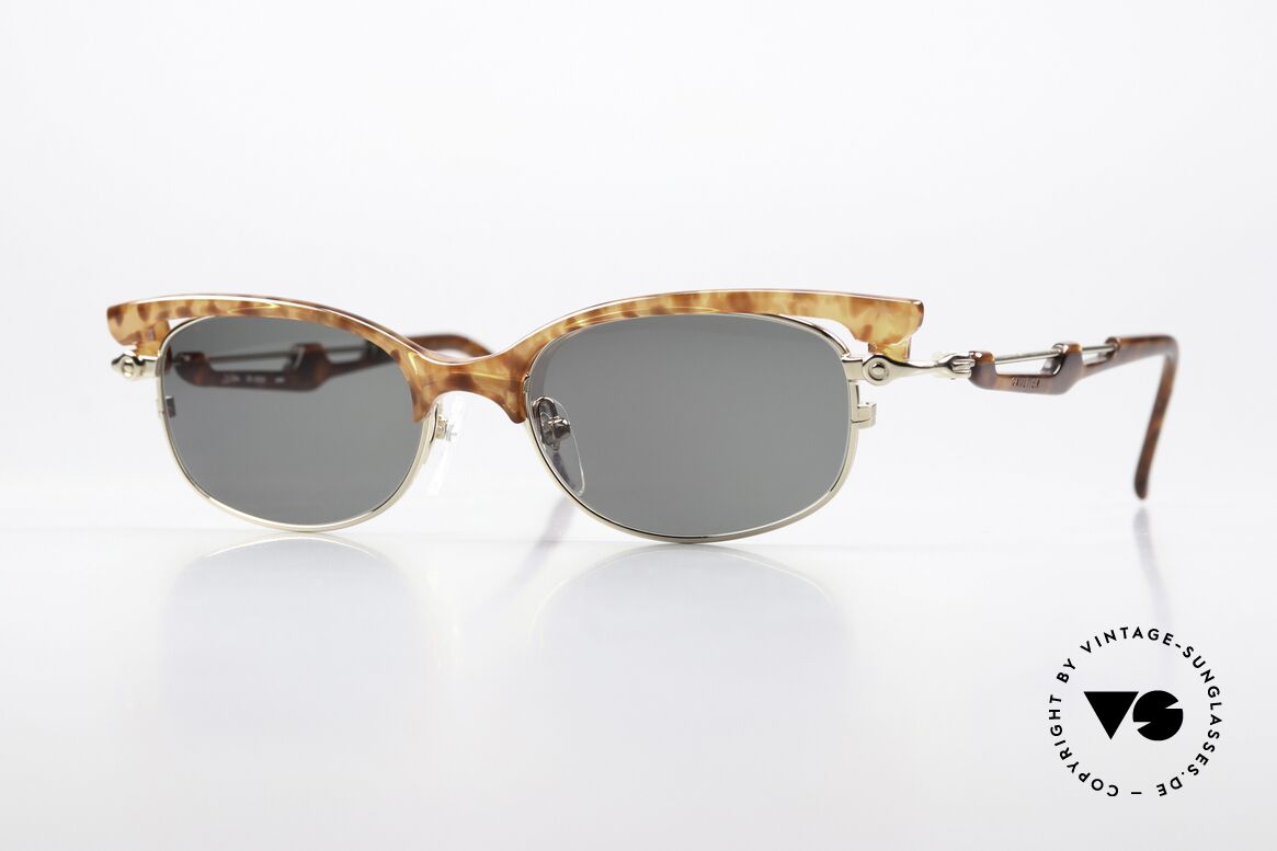 Jean Paul Gaultier 56-0024 Geniale 2 in 1 Sonnenbrille, geniale Designer-Sonnenbrille von Jean Paul Gaultier, Passend für Damen