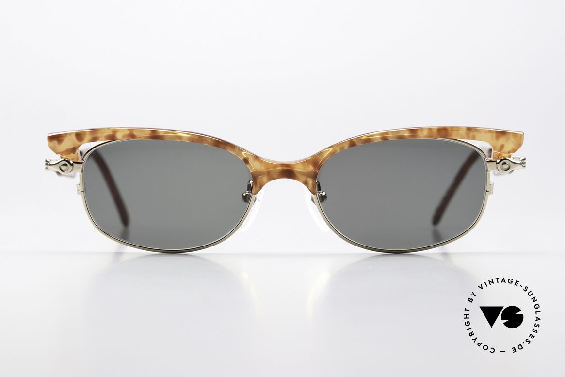 Jean Paul Gaultier 56-0024 Geniale 2 in 1 Sonnenbrille, Damenbrille 56-0024 mit magnetischem Deko-Element, Passend für Damen