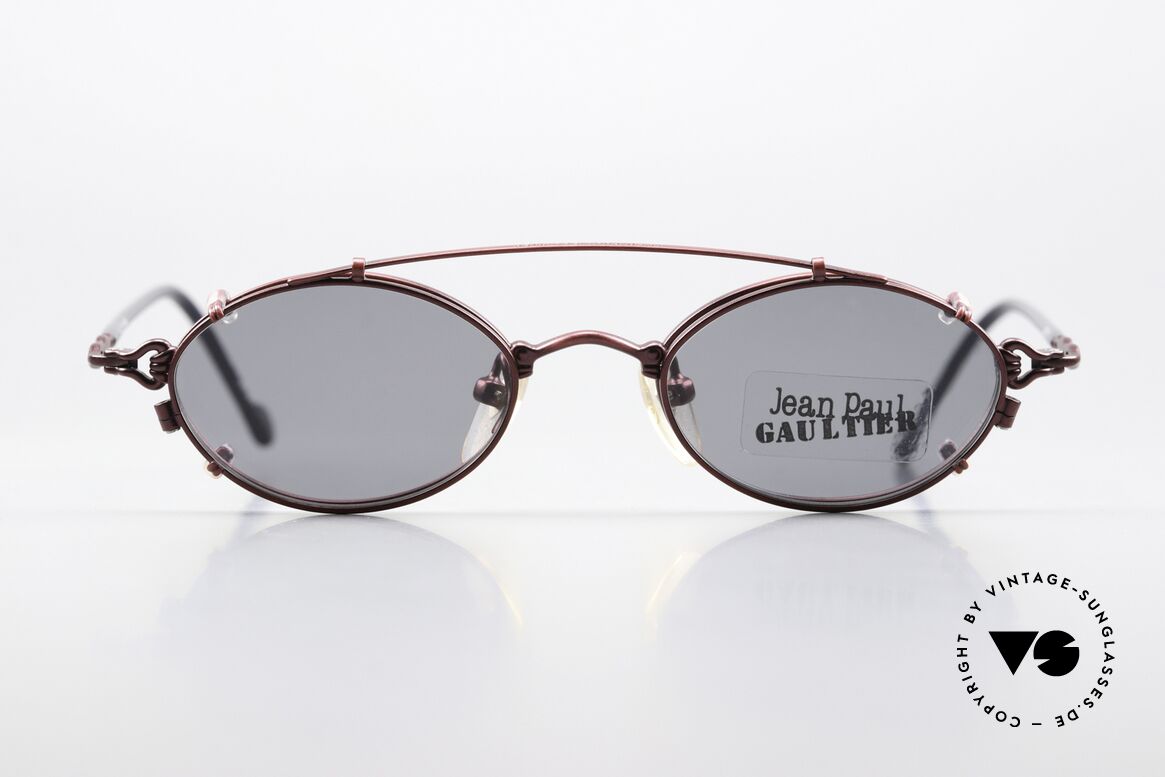 Jean Paul Gaultier 55-0013 Vintage Eyewear Von 1996, kleine Fassung in "burnt red metallic" in Größe 44-18, Passend für Herren und Damen