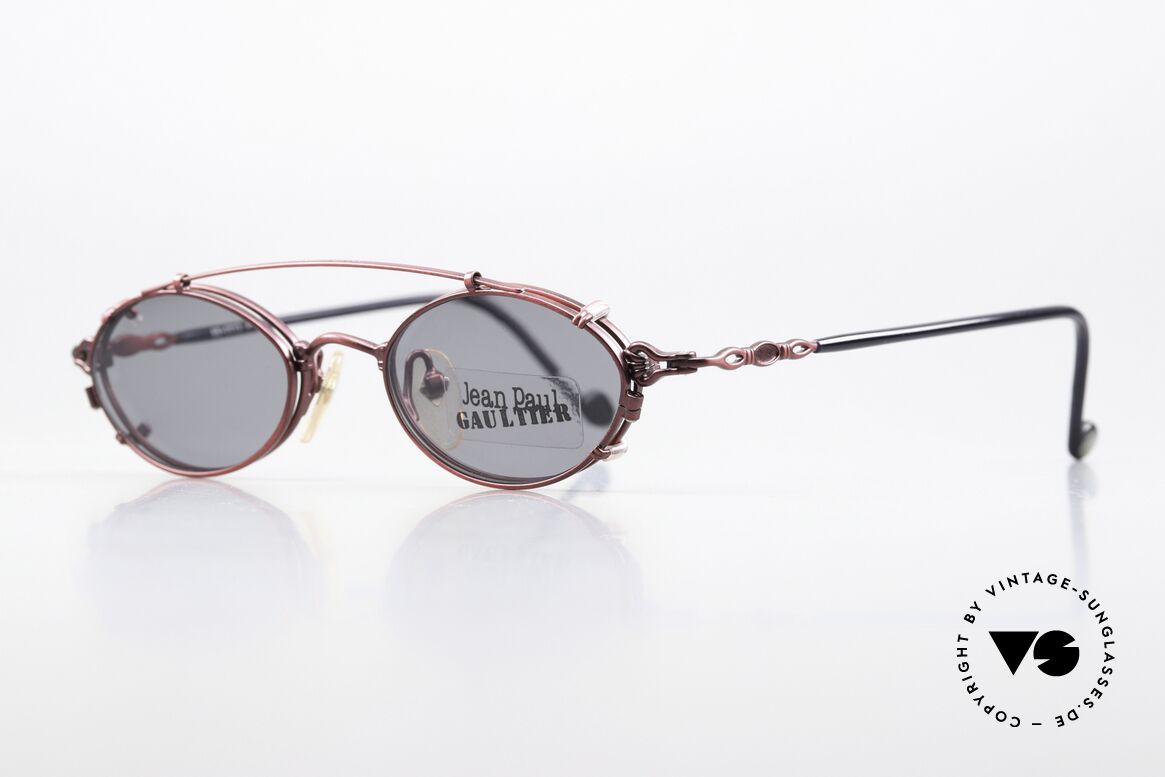 Jean Paul Gaultier 55-0013 Vintage Eyewear Von 1996, herausragende Qualität; mit abnehmbarem Sonnen-Clip, Passend für Herren und Damen