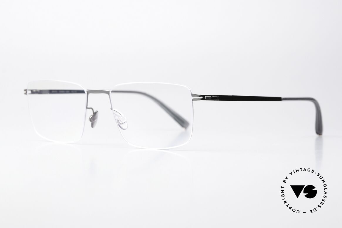 Mykita Nobu Eckige Brille Sehr Klassisch, c.328 = silver / shiny graphite (für Damen & Herren), Passend für Herren und Damen