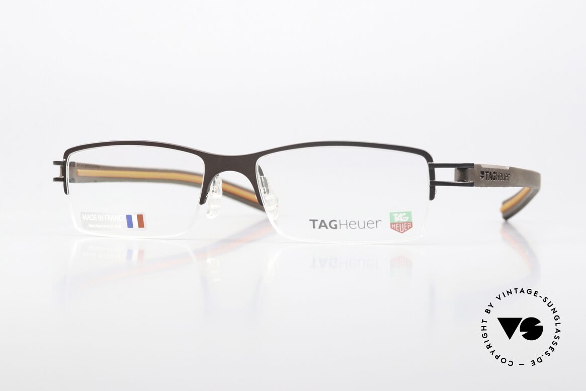 Tag Heuer 7621 Fold Halbrandbrille Havana Orange, Tag Heuer Brille TH 7621, color 009, Gr. 53-17, Passend für Herren