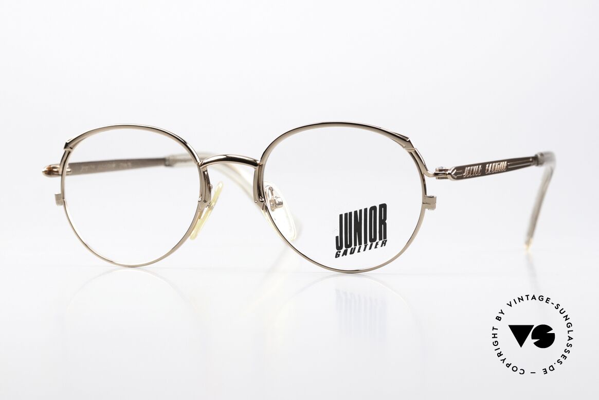Jean Paul Gaultier 57-2173 90er Shiny Bronze Metallic, enorm hochwertige 90er Designerbrille in Gr. 49/19, Passend für Herren und Damen