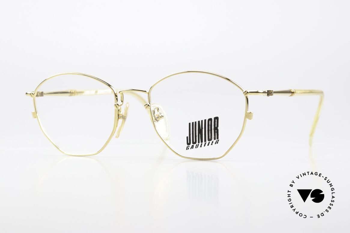 Jean Paul Gaultier 57-2273 Vergoldete Vintage Brille, vintage 90er Jean Paul Gaultier Kult-Brillenfassung, Passend für Herren und Damen