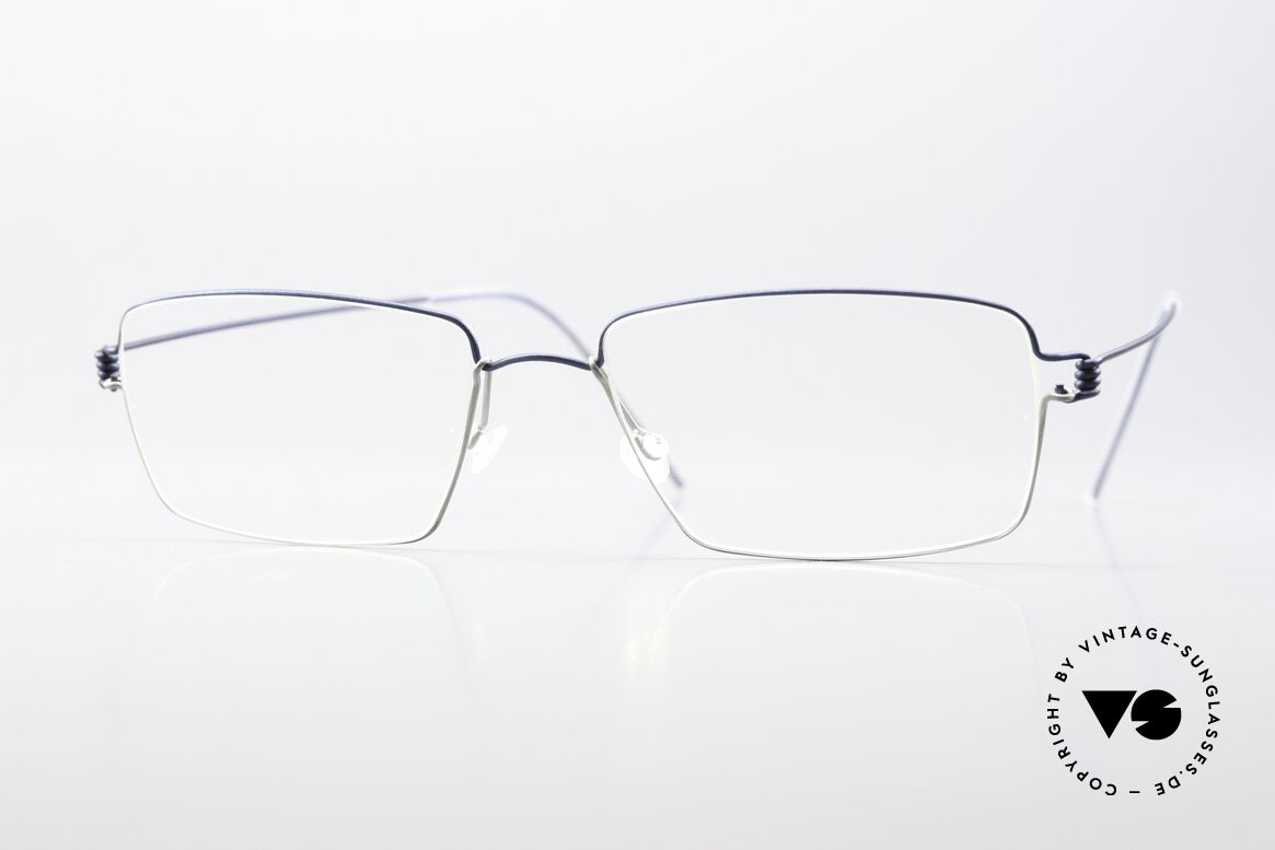 Lindberg Tim Air Titan Rim Fassung In Dunkelblau Grau, LINDBERG Air Titanium Rim Brille in Größe 53-17, 145, Passend für Herren