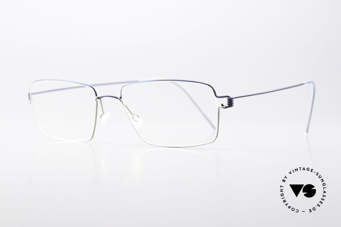 Lindberg Tim Air Titan Rim Fassung In Dunkelblau Grau, so zeitlos, stilvoll und innovativ = Prädikat "VINTAGE", Passend für Herren