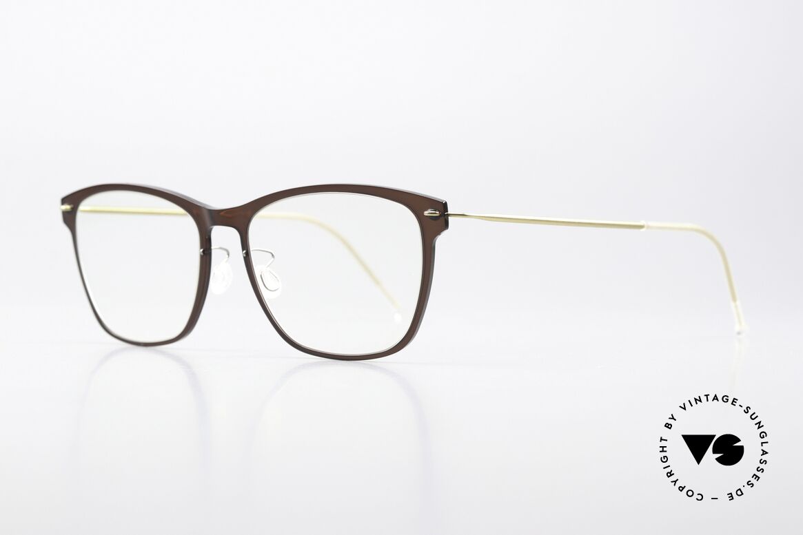 Lindberg 6525 NOW Size 50mm In Braun Und Gold, dunkelbraune Rahmenfront mit vergoldeten Bügeln, Passend für Damen