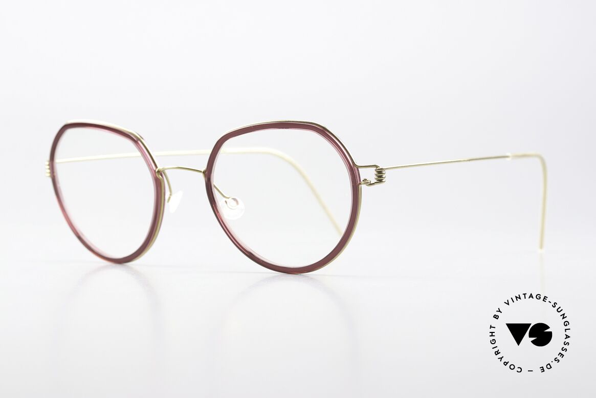 Lindberg Gillian Air Titan Rim Damenbrille Panto Style, markant veredelte Air Titanium Version mit Azetat-Rand, Passend für Damen