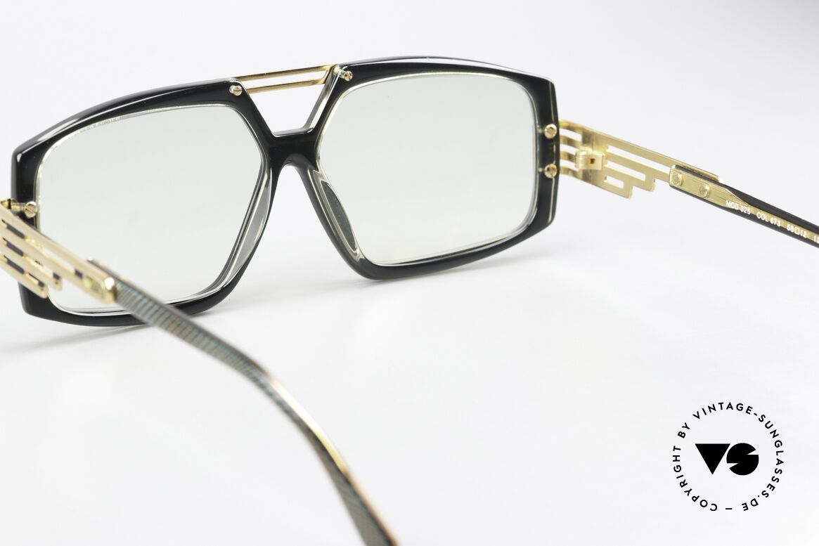 Cazal 325 Alte 80er Brille HipHop Style, mit leicht grün getönten Sonnengläsern, Passend für Herren und Damen