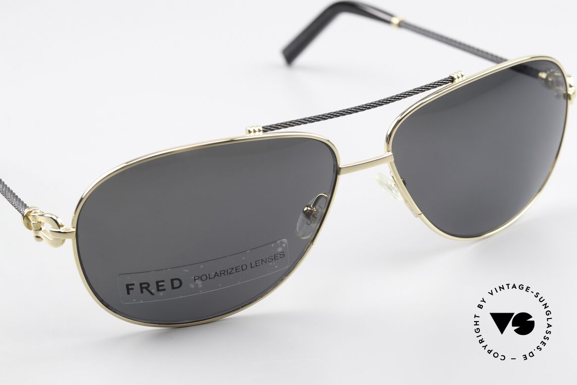 Fred Force10 8466 Aviator Sonnenbrille Luxus, kostbares, ungetragenes Original; inklusive FRED Etui, Passend für Herren und Damen