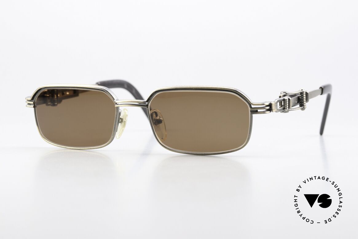 Jean Paul Gaultier 56-0002 Variable Gürtelschnalle Bügel, herausragende Top-Qualität; antik-gold Titan-Rahmen, Passend für Herren