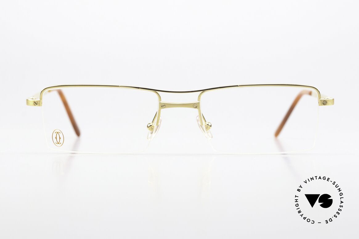 Cartier Semi T-Double Eckige Titanium Brille Herren, Modell aus der Semi T Reihe in Gr. 52x18, 135, Passend für Herren